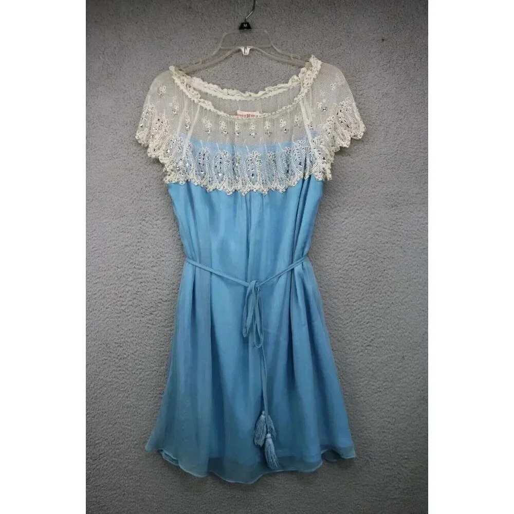 Altar'd State Lace and Beads Chiffon Dress-Size Large
